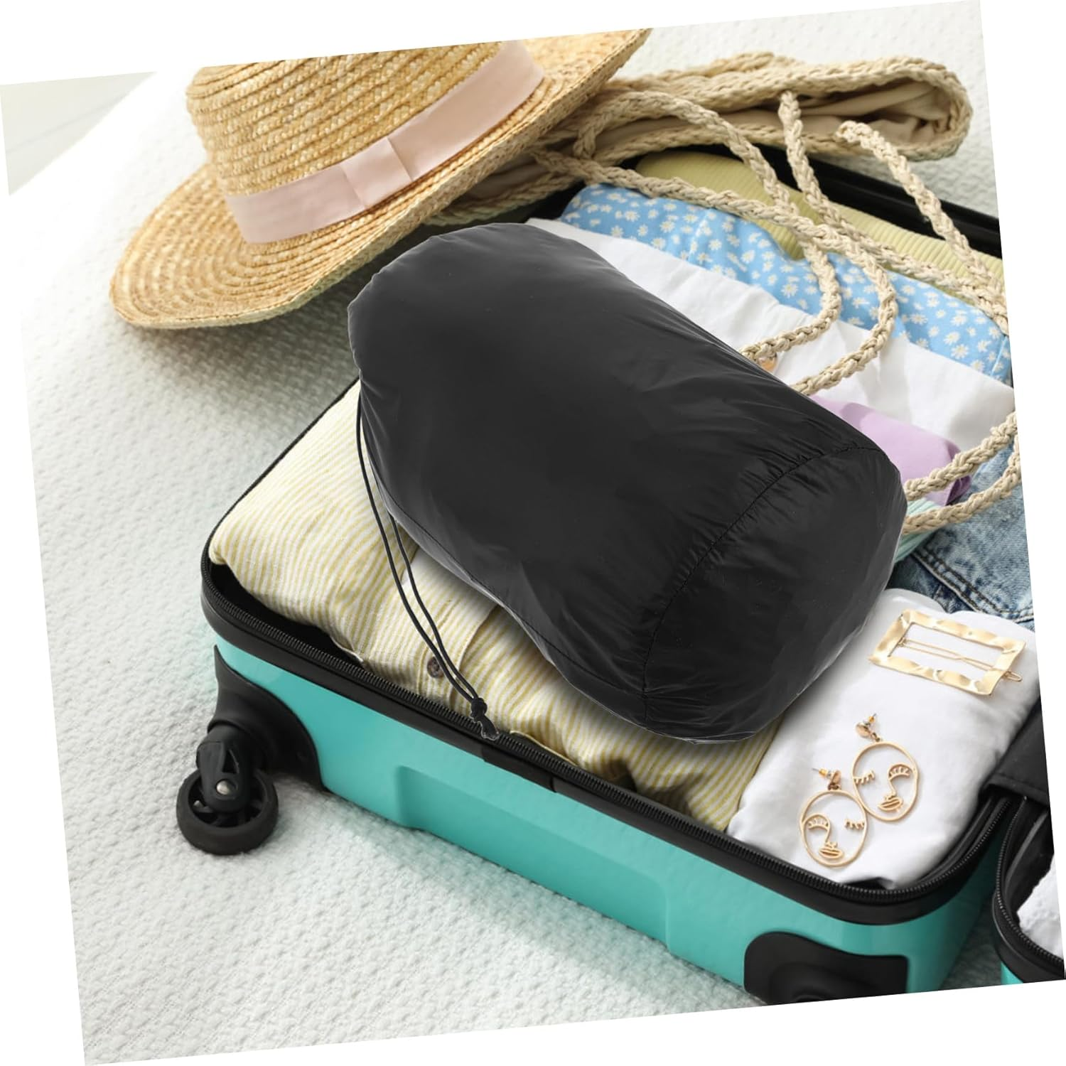 NIYANGLE Compact down Jacket Organizer Waterproof Drawstring Storage Sack Travel Garment Bag for Camping Hiking and Outdoor Use image number 1