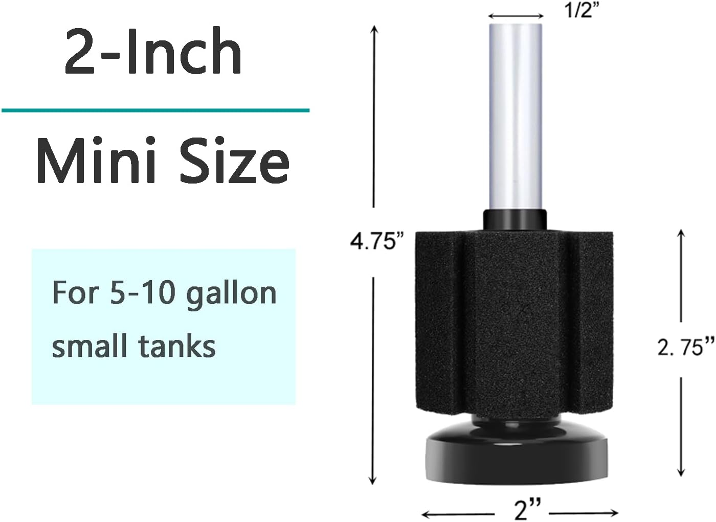 AQUANEAT Aquarium Sponge Filter Breeding Fry Betta Shrimp Nano Fish Tank 4Pcs (Small up to 10Gal) image number 3