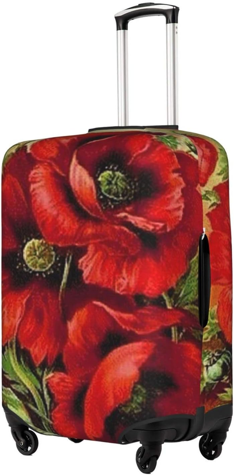 Beautiful Red Poppy Flower Luggage Cover Anti-Scratch Suitcase Protector Fits 18-32 Inch Luggage image number 4
