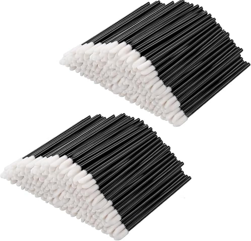 Fabselection Lip Brushes, 200Pcs Lip Brush, Applicator Can Be Use for Applying Lipstick and Make Up, Disposable Lip Applicator Black image number 2