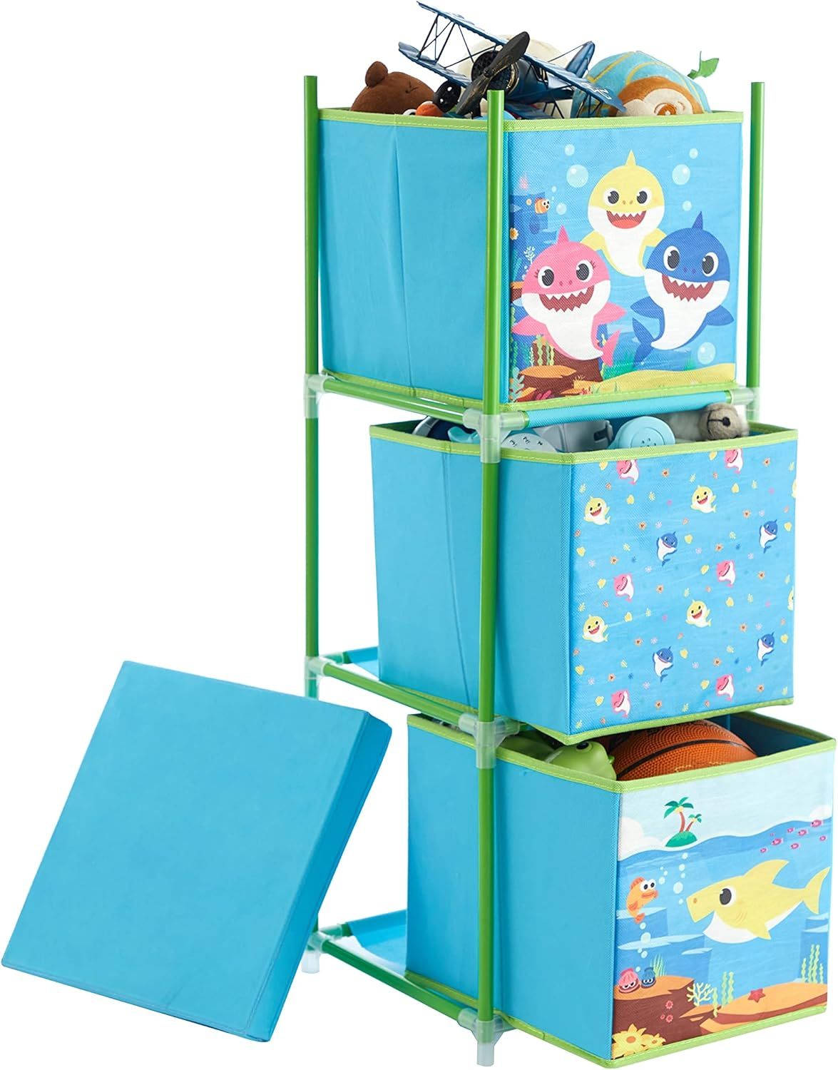 Idea Nuova Nickelodeon Baby Shark 3 Tier Fabric Storage Organizer with 3 Cubes and Removable Lid - Paw Patrol image number 3