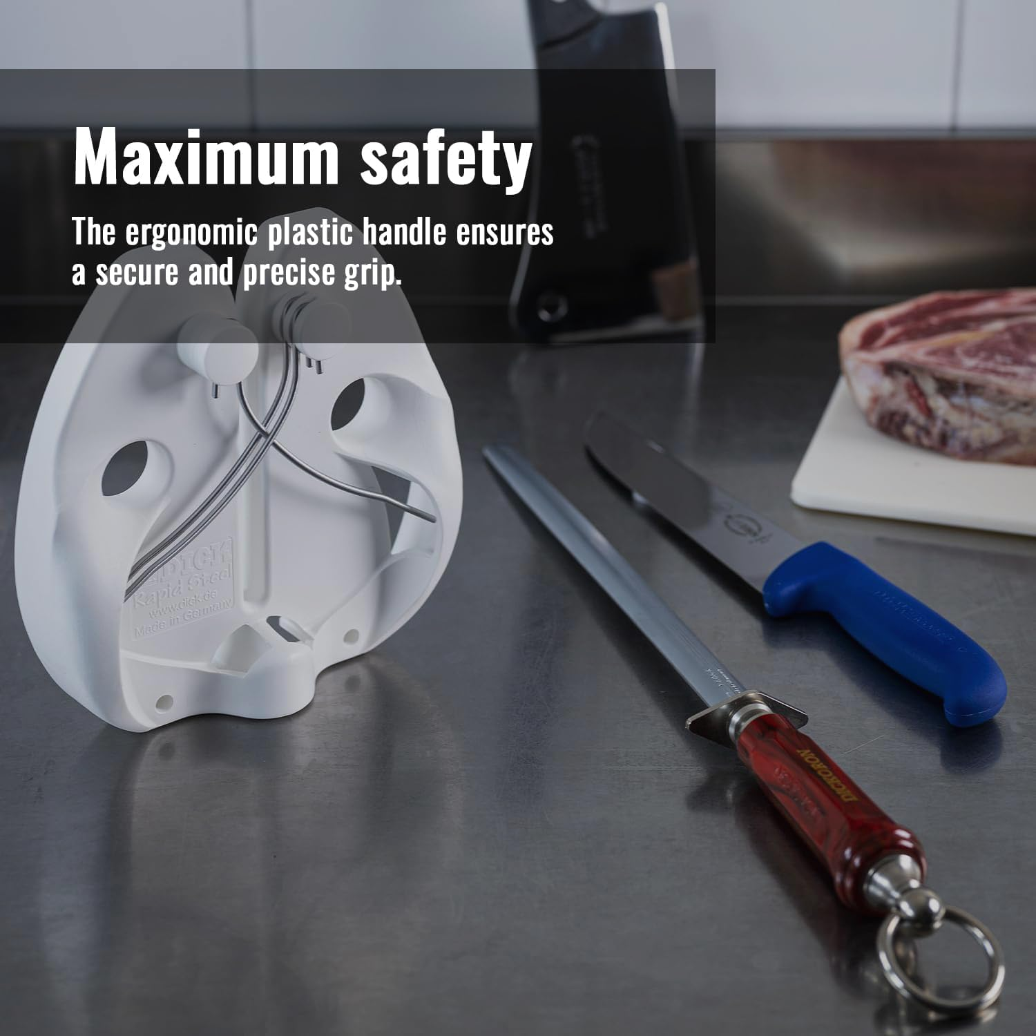 F.Dick Dickoron Classic Sapphire Cut round Knife Sharpening Steel, 30 Cm Blade Length image number 4