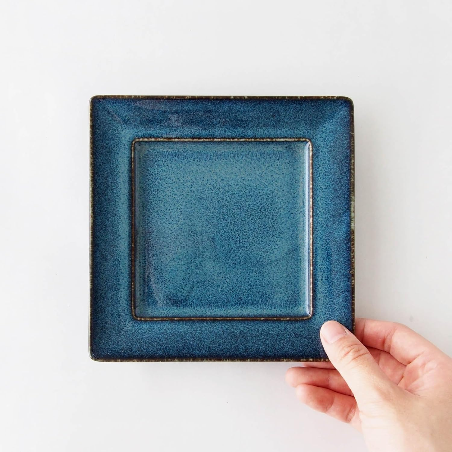 Miyama 82-016-227 Fukayama Mino Ware, Square Plate, Approx. 5.9 Inches (15 Cm), Microwave, Dishwasher Safe, Cardigan, Indigo Blue, Made in Japan image number 3