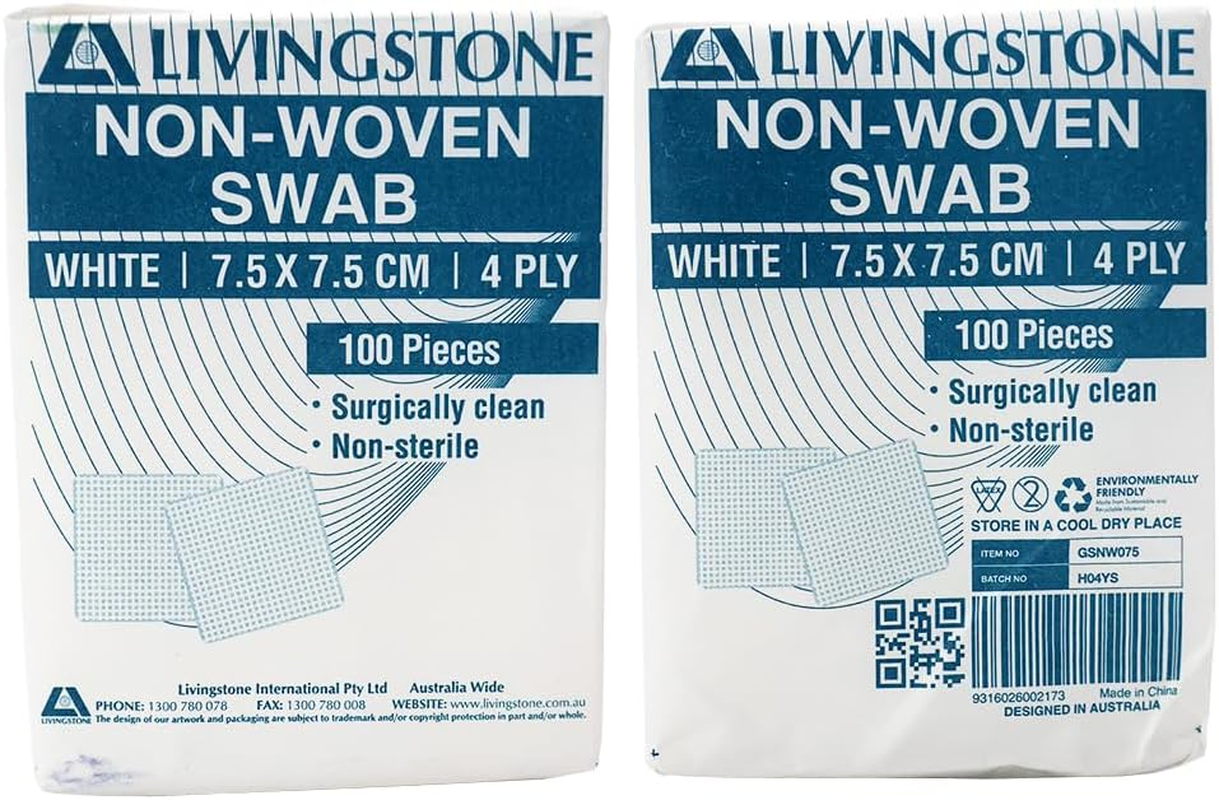 Livingstone Non-Woven Swabs 7.5X7.5Cm 4 Ply 100/Pack image number 2
