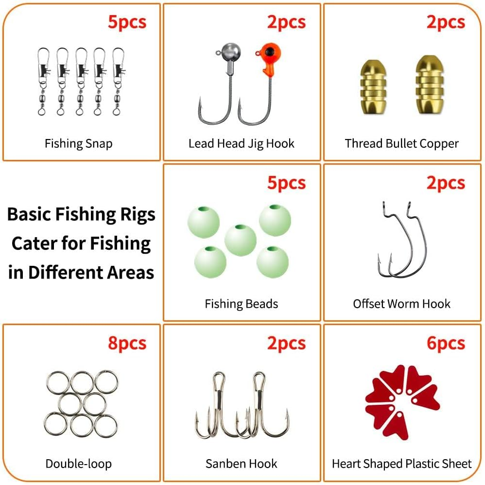Fishing Lures Kit for Freshwater Bait Tackle Kit for Bass Trout Salmon Fishing Accessories Tackle Box Including Spoon Lures Soft Plastic Worms Crankbait Jigs Fishing Hooks image number 5