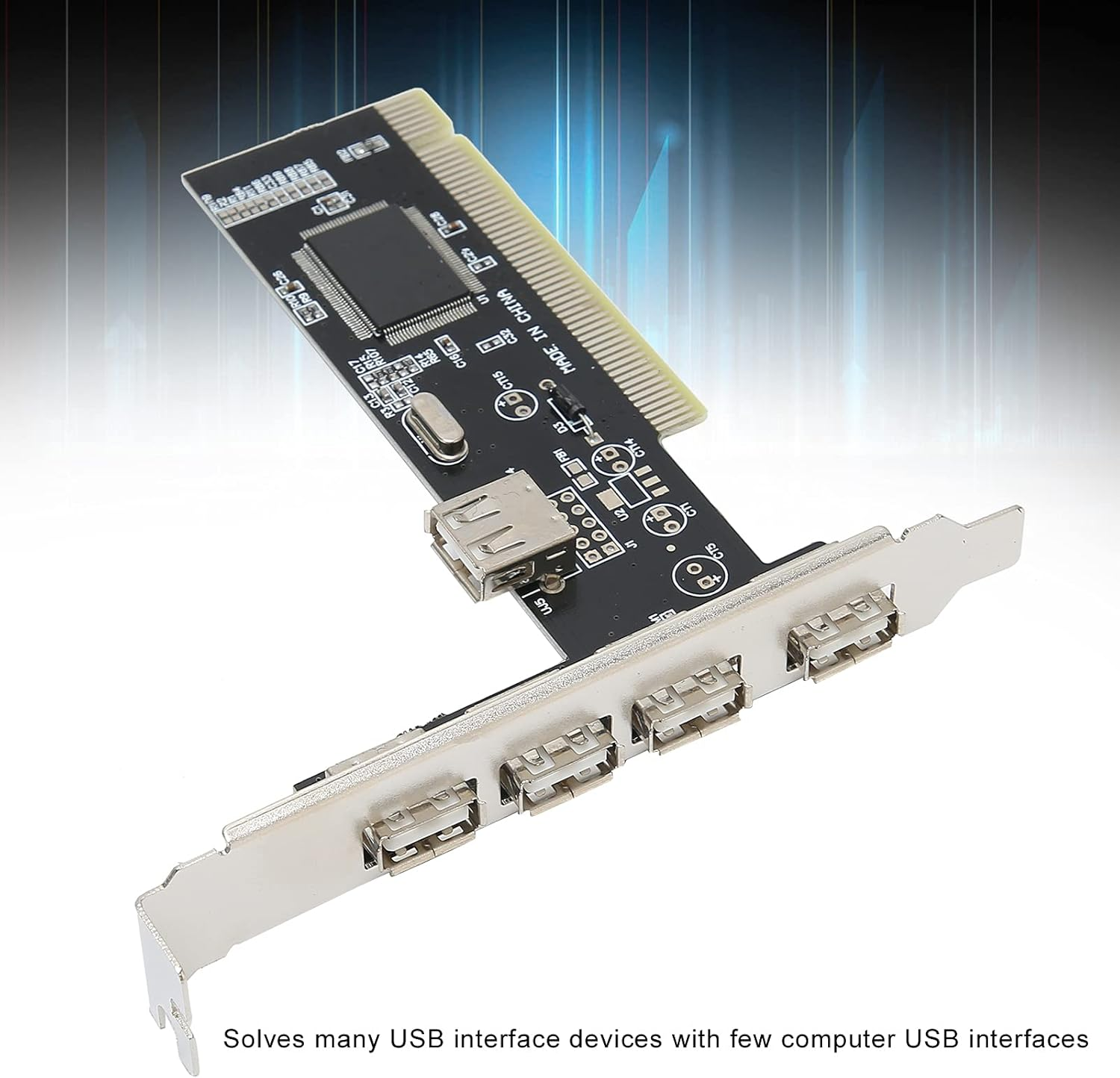 PCI Expansion Card, 4 Port USB2.0 Hub Adapter, 480Mb/S 4 X PCI to USB 2.0 Adapter Converter, Suitable for Keyboards Mice Printers Cameras image number 6
