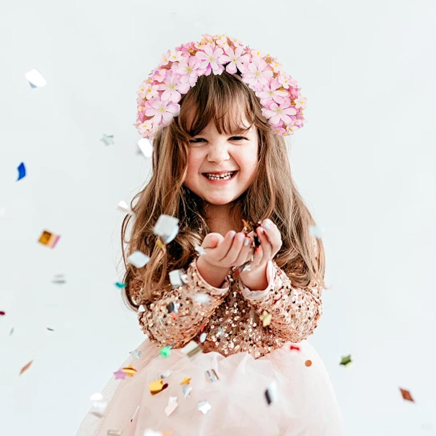 FOSDICK Headband Dirndl Flowers, Flower Wreath Hair, Flower Crown Women'S Girls Headpiece, Flower Hair Band, Floral Hair Accessories, Flowers Hair Wreath, for Festival, Party, Travel Photography, image number 1