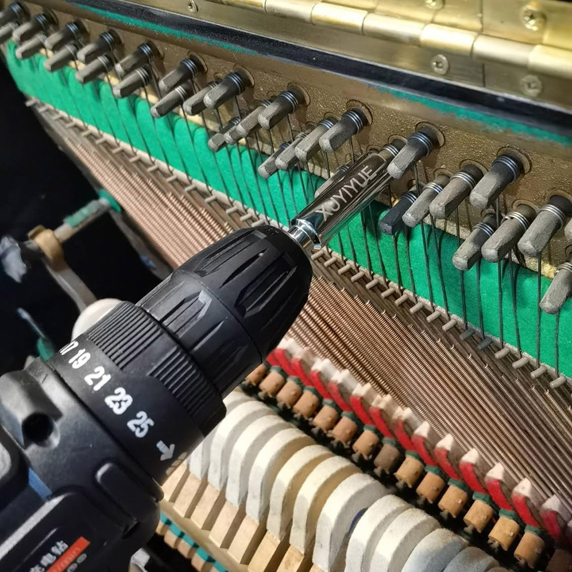 XUYIYUE Piano Power Tuning Pin Socket Socket Disassembling Piano Tools Piano Tuning Pin Removal Tool Tetragonal Internal Opening Quick Removal of Piano String Shaft
