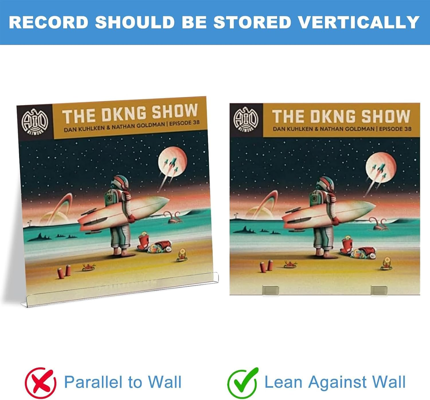 Zalizr 30 Pcs Vinyl Record Wall Display Holders, Self-Adhesive Hook Hanger Stand, Clear Acrylic Shelf for Lps, Music Albums, CD & Magazine Storage (Clear) image number 3