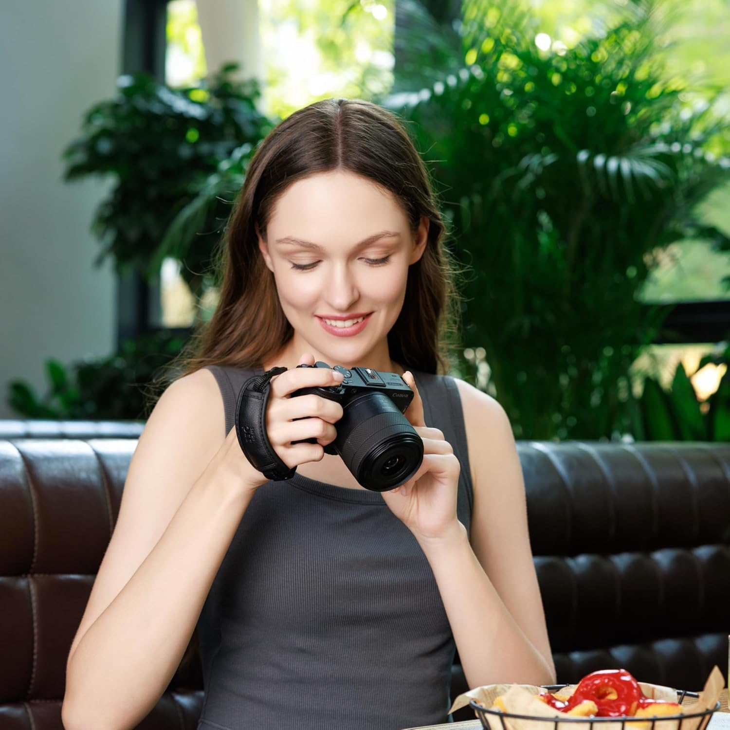 Camera Hand Wrist Grip Strap with Thinner Lanyard for Canon EOS R50 V R50V R100 R10 R6 R5 R6 Mark II for Fujifilm X Half GFX 100 II Coolpix P1100 for Panasonic Lumix S1II S1IIE S1RII FZ80D S5IIX S9 image number 3