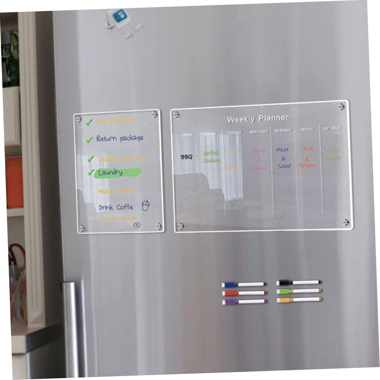 COHEALI Magnetic Note Board Fridge Dry Erase Board Schedule Planning Whiteboard Smooth Writing Surface Memo Reminder image number 6