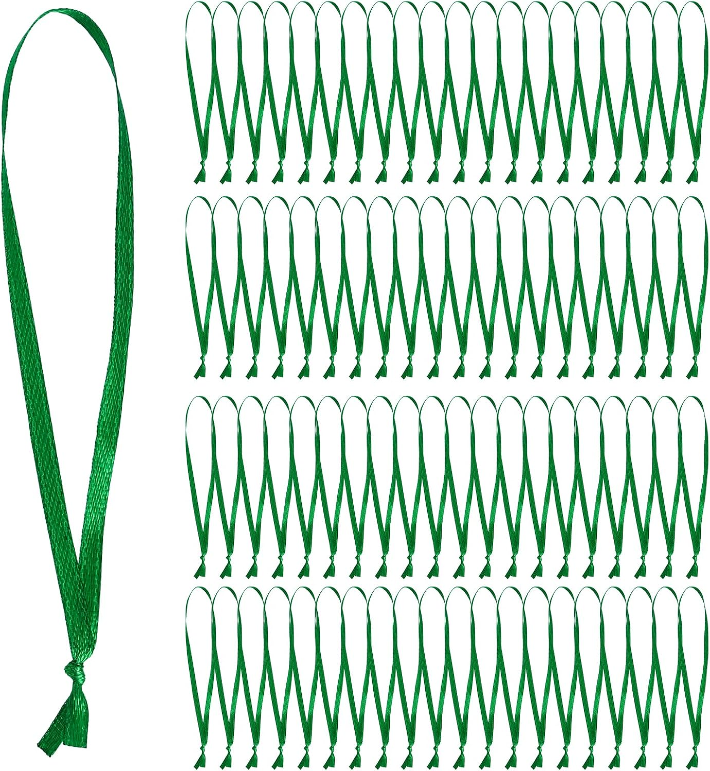 100 Pcs Red Christmas Ornament Ribbon, Polyester Fiber, 11X0.12 Inches, 100 Count, Christmas Hanging Ornaments