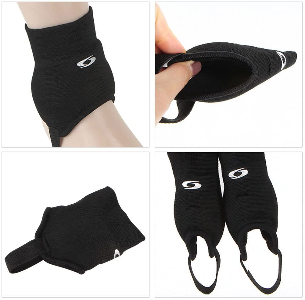 DEAD SKIN Ankle Guards 1 Pair Shield Protector Dual Sided Pads for Soccer, Football, Volleyball (Adult, Black)