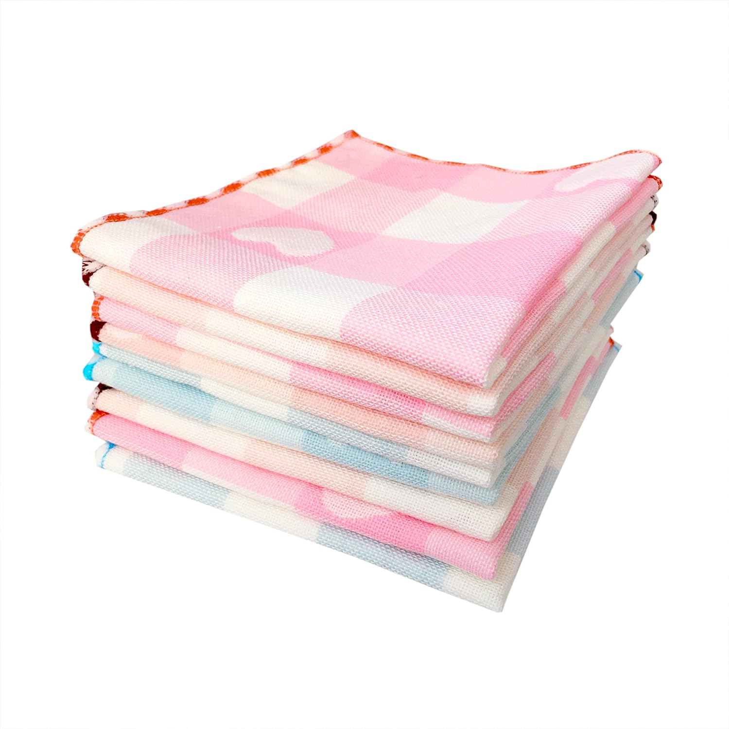 CLUZE Women Heart Printed Handkerchief - Cotton Hanky, Face Towel (Light Color) (Size 25X25 Cm) image number 4