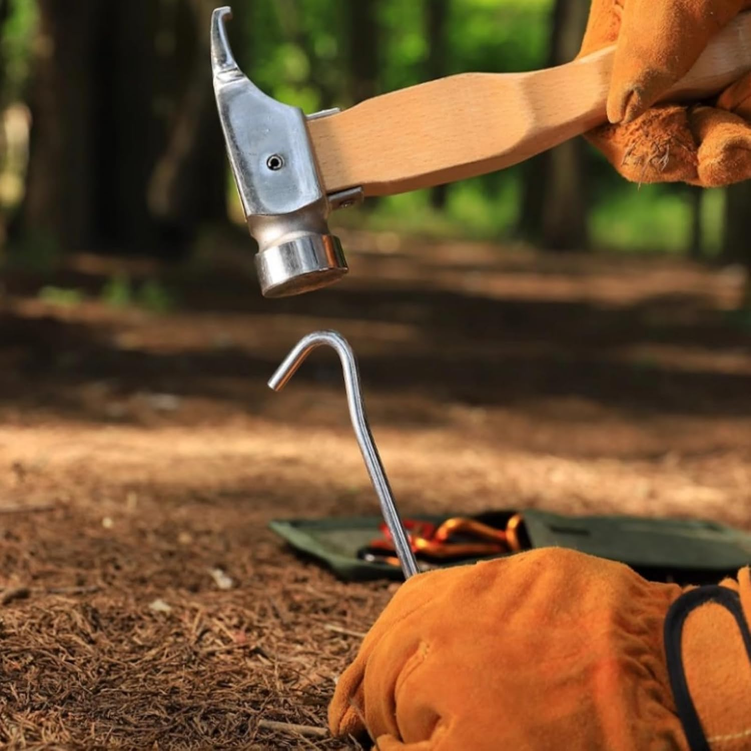 Wzenclave 20Pcs Heavy Duty Aluminium Tent Pegs, 7Inch Galvanized Metal Tent Stakes with Hook for Camping, Garden, Fence - Silver (Betterjonny)