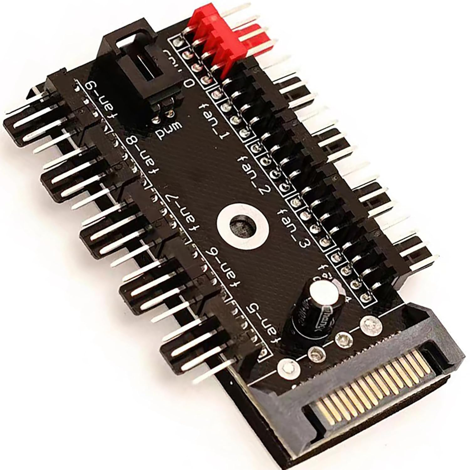 Tunghey 4-Pin PWM Fan Power Supply Cable 1 to 10 Way Splitter Hub 4 Pin Mol-Ex Powered PC Case Motherboard Fan Power Extension Cable Cord for ATX Computer Case 4/3Pin Cooling Fans image number 4
