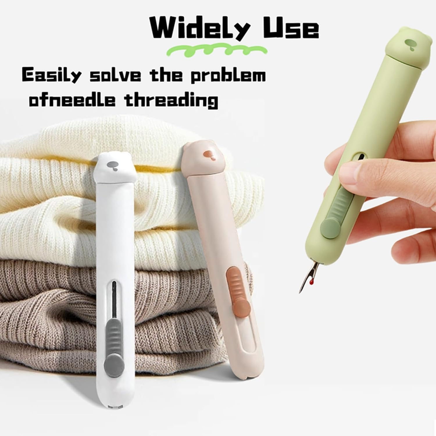 3 Pcs Needle Threaders and Seam Ripper, Upgraded 3 in 1 Automatic Threader with Stainless Steel Blade for Hand Sewing, Knitting, Embroidery, Multifunctional Sewing Tool for Crafts Quilting Supplies image number 1