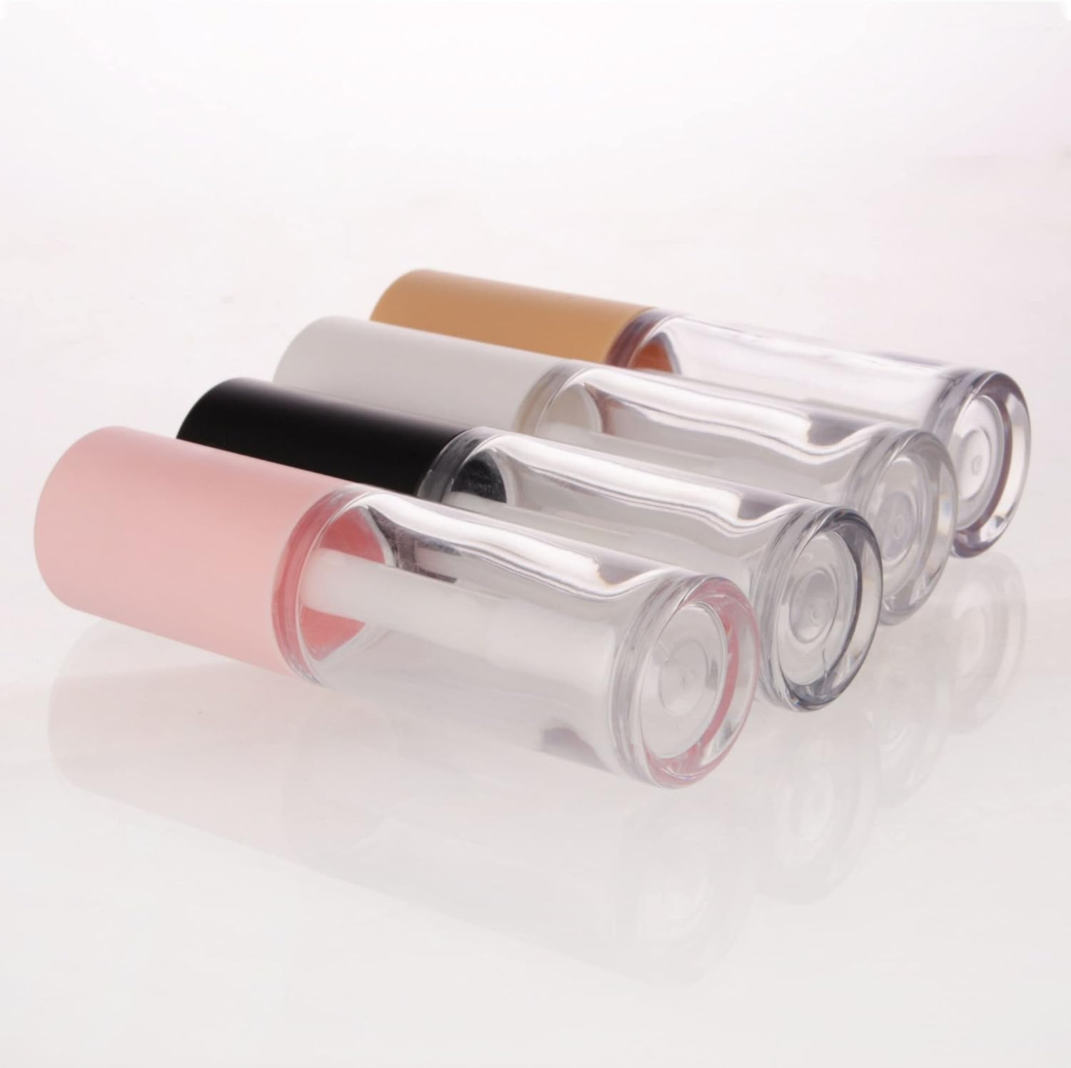 COSIDEA 15PCS Empty PETG Big Doe Foot Wand Lip Gloss Tubes 10Ml 0.33 OZ Pink Lipgloss Tube with Thick Brush Applicator for Castor Oil Tint DIY Concealer Tube Packing image number 3