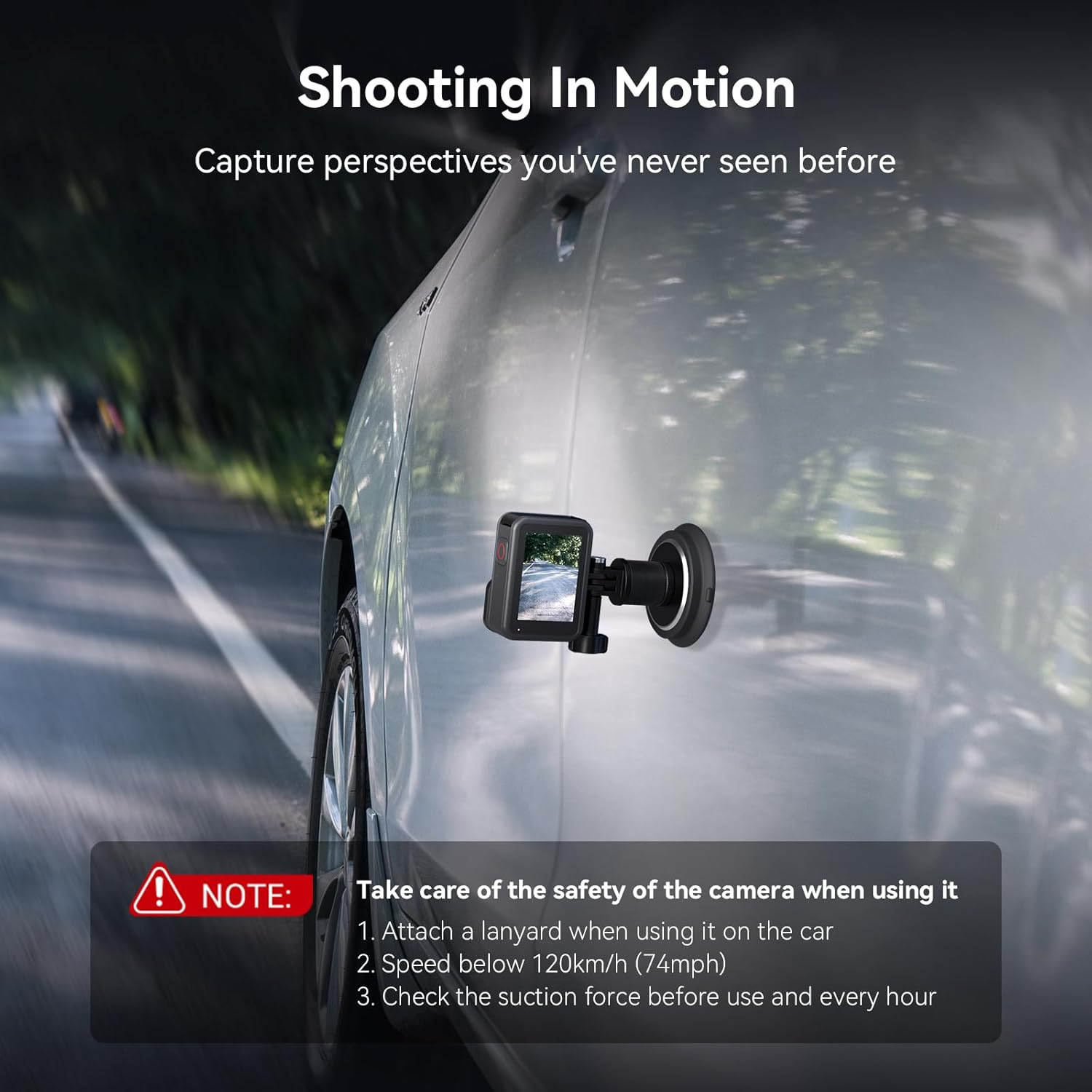 SMALLRIG 2-In-1 Magnetic Suction Cup Mount, Powerful Camera Mount for Gopro, for Action 6, for Insta360 and Phone, 360&ordm; Rotation for Car and Gym 4347 image number 4