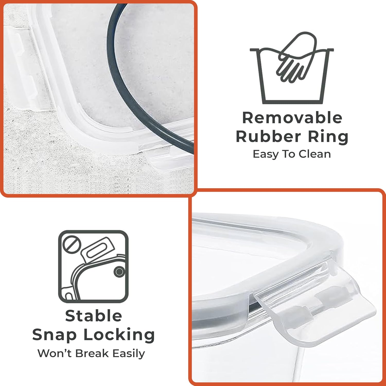 RFAQK Glass Food Storage Containers with Lids 24 Pcs (35Oz-11Oz) Airtight Glass Meal Prep Container for Kitchen Storage & Organisation- Leakproof Lunch Box Safe for Oven,Freezer, Dishwasher image number 3