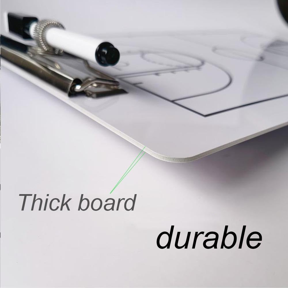 Basketball Coach Board, Clip Boards, Double-Sided Dry Erase Coaches Clipboard with Marker Pen, Coaches Marker Board (Basketball) image number 2