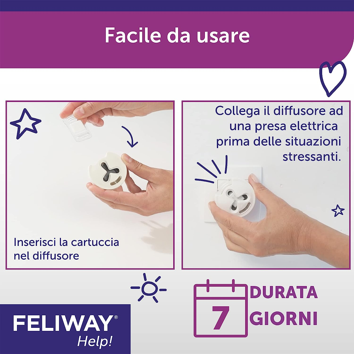 FELIWAY&reg; Help! Diffuser + Refill 7 Days &ndash; Helps Your Cat to Face Momentary Stress Situations &ndash; Calming and Stress Relief Feline Pheromones for Cats image number 2