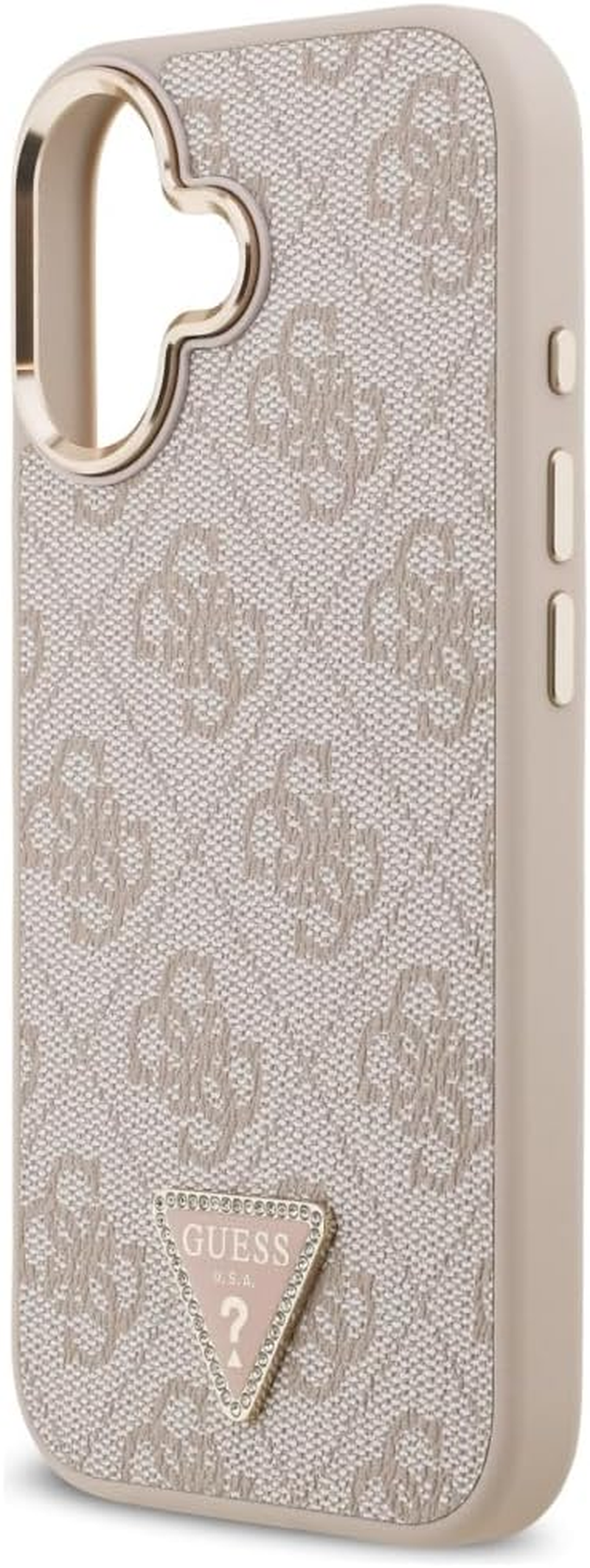 CG Mobile Guess 4G Triangle Logo Compatible with Magsafe Case for Iphone 17 (Pink/Gold) image number 5