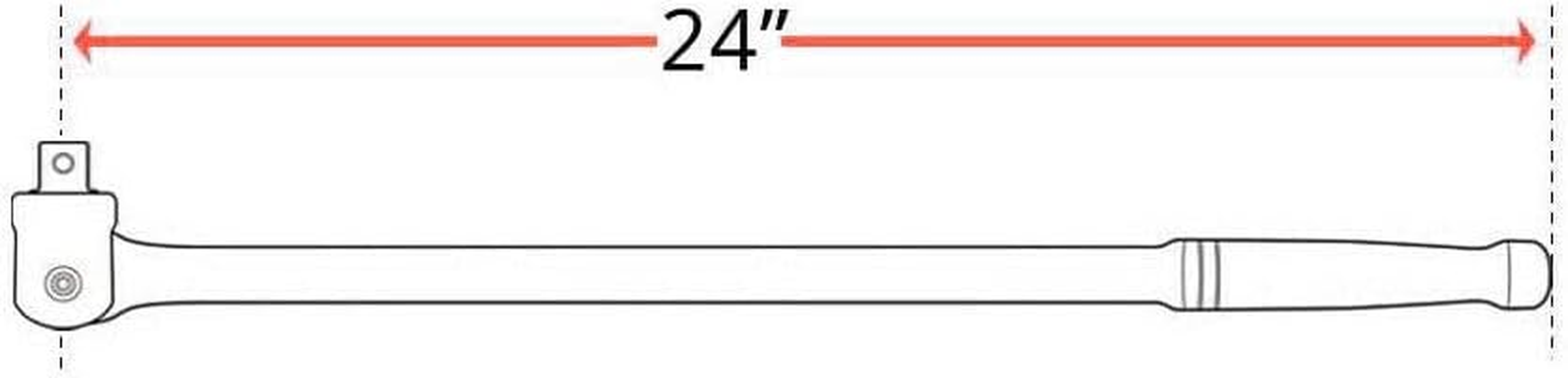 1/2" 600Mm 24" Breaker Bar Socket Drive Wrench Spanner CRV Steel Chrome Vanadium image number 1