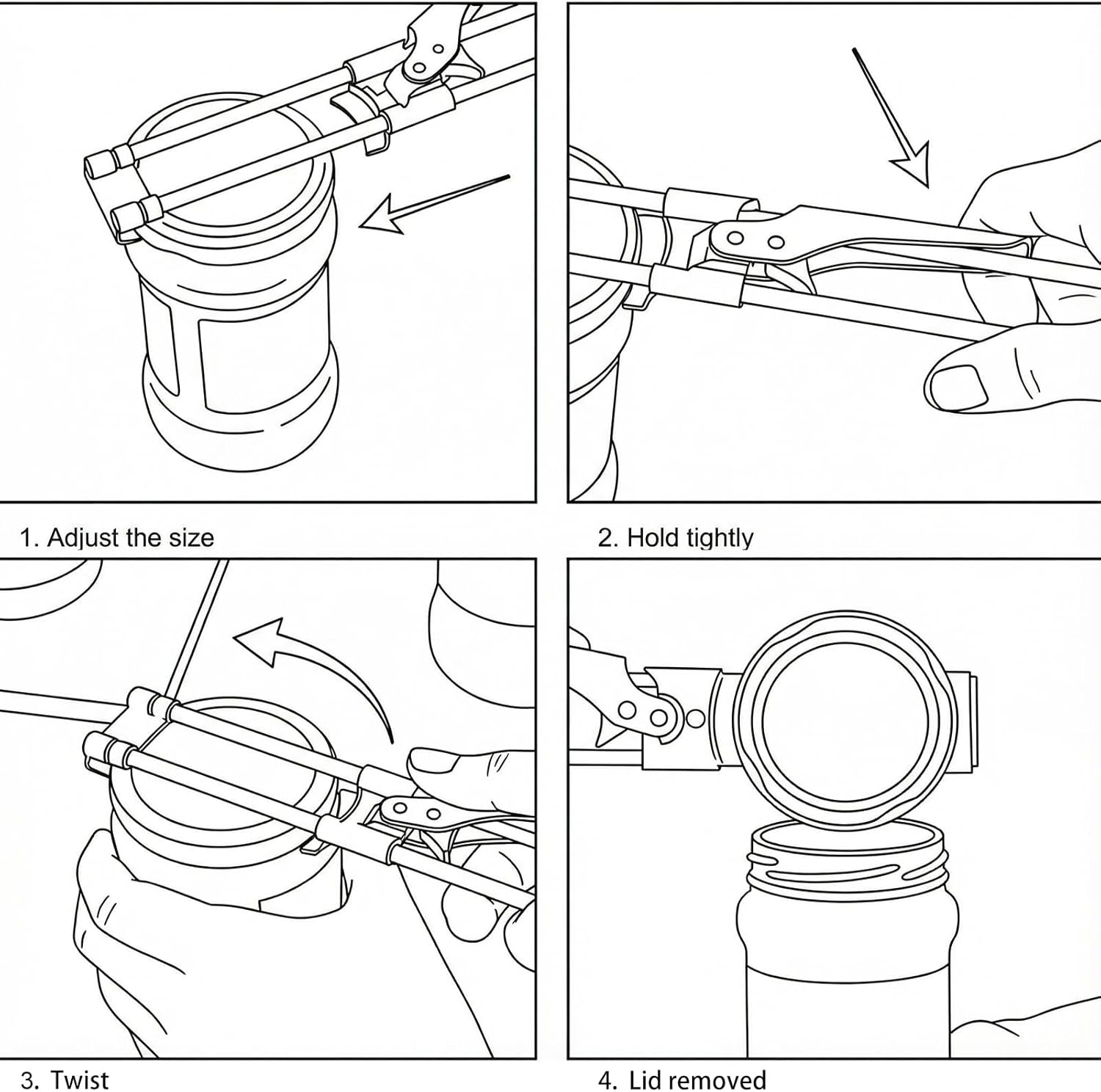JANGJANG Jar Opener, Adjustable Stainless Steel Can & Bottle Opener, Manual Kitchen Tool for Easy Grip and Effortless Opening, Suitable for Jars, Lids, Bottles, & Cans, Durable & Easy to Use image number 4