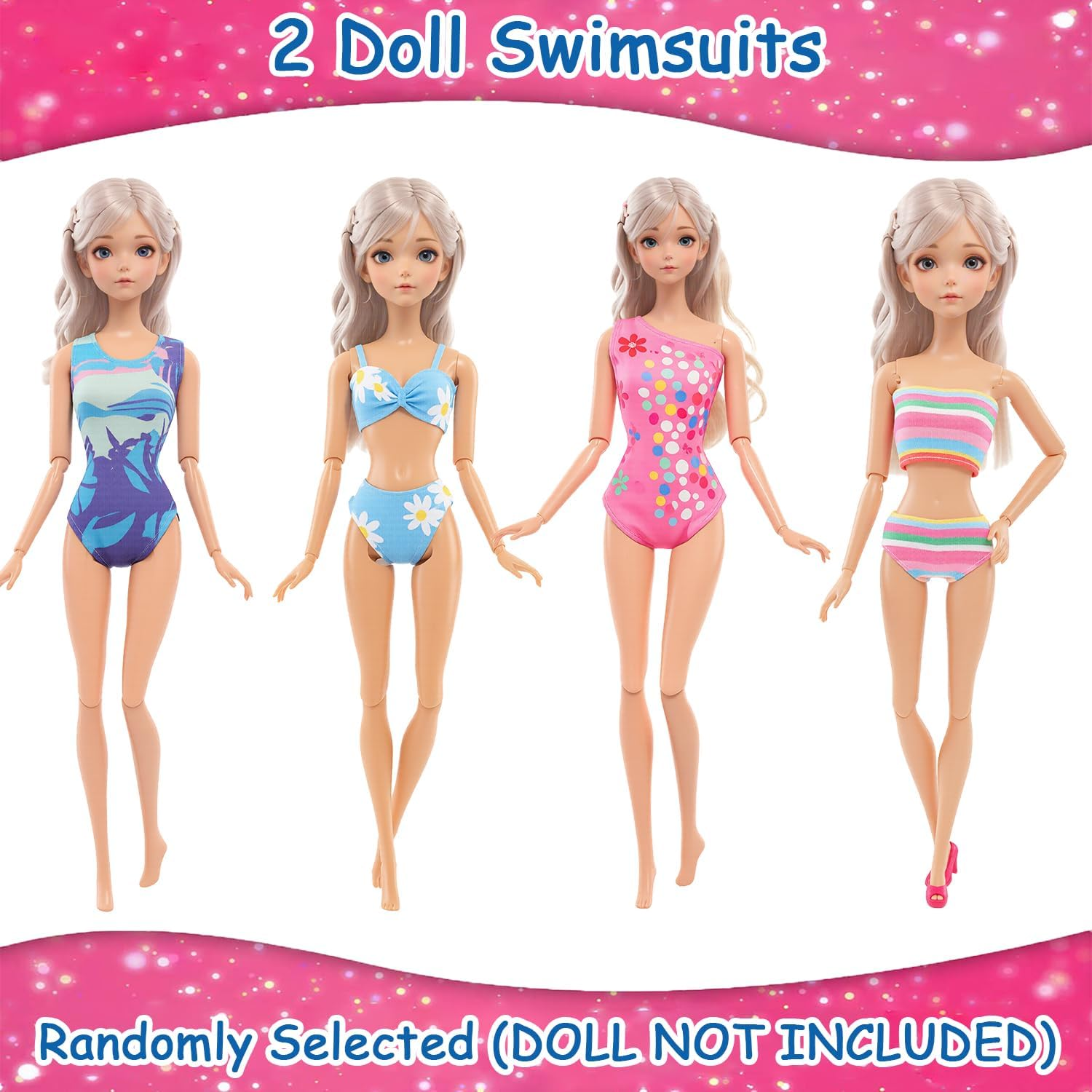 Barwa 38 Pieces (Random Selected) for 11.5 Inch 30Cm Doll: 2 Wedding Dresses + 2 Tops + 2 Pants + 2 Swimwear + 12 Fashion Dresses + 10 PCS Shoes + 8 Accessories image number 2