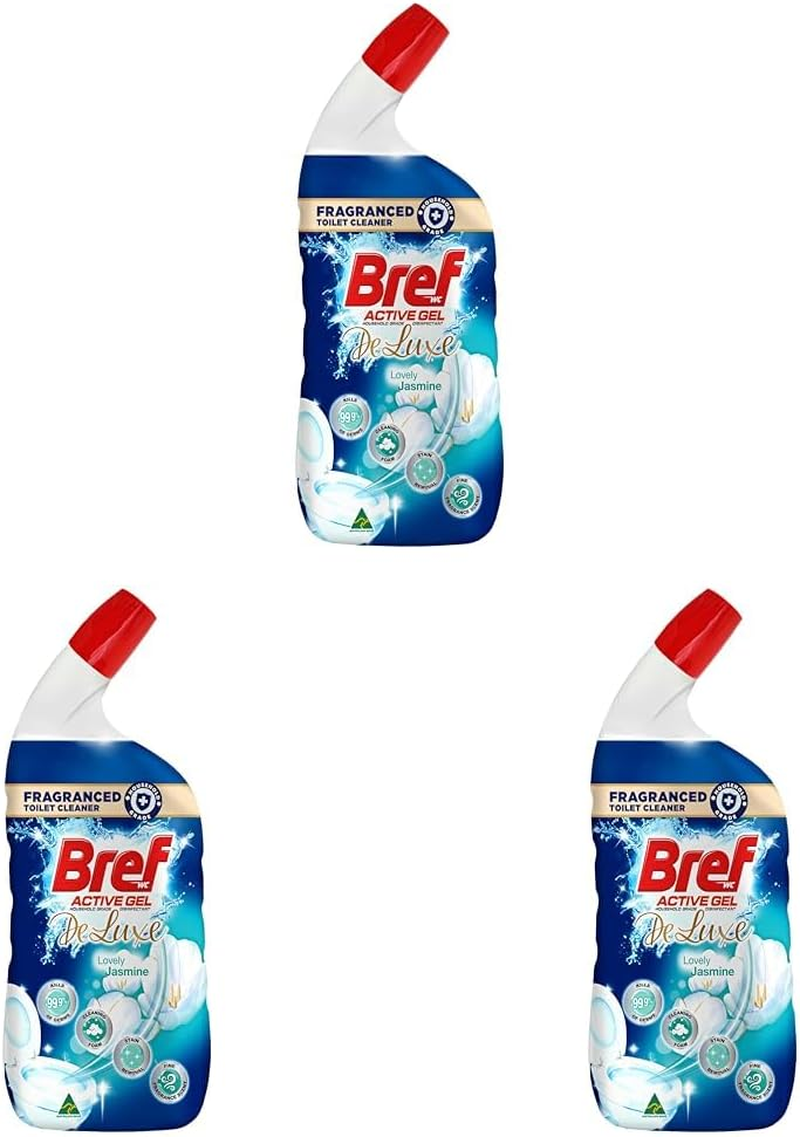 Bref Deluxe Active Gel Lovely Jasmine Toilet Cleaner 600Ml image number 2