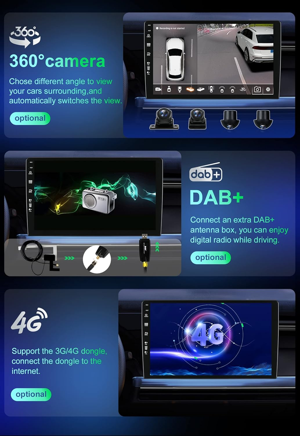 8+256G Android 14 Car Stereo Radio for Honda Civic RHD 2006-2011 GPS Navi IPS 10In Android Auto Carplay DSP Fast Boot Camera Mic Wifi BT5.0 image number 2