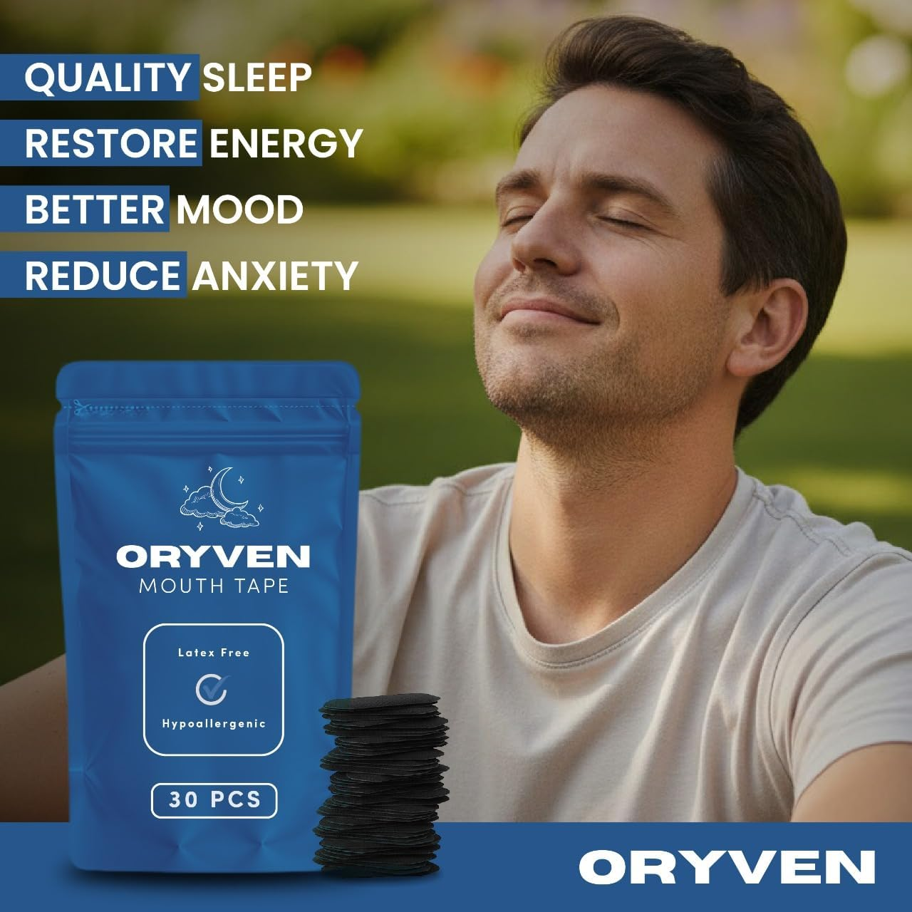 Hypoallergenic Mouth Tape for Sleeping 30 Pack anti Snoring Sleep Strips Gentle and Latex Free Breathable Design for a Better Night&rsquo;S Sleep image number 1