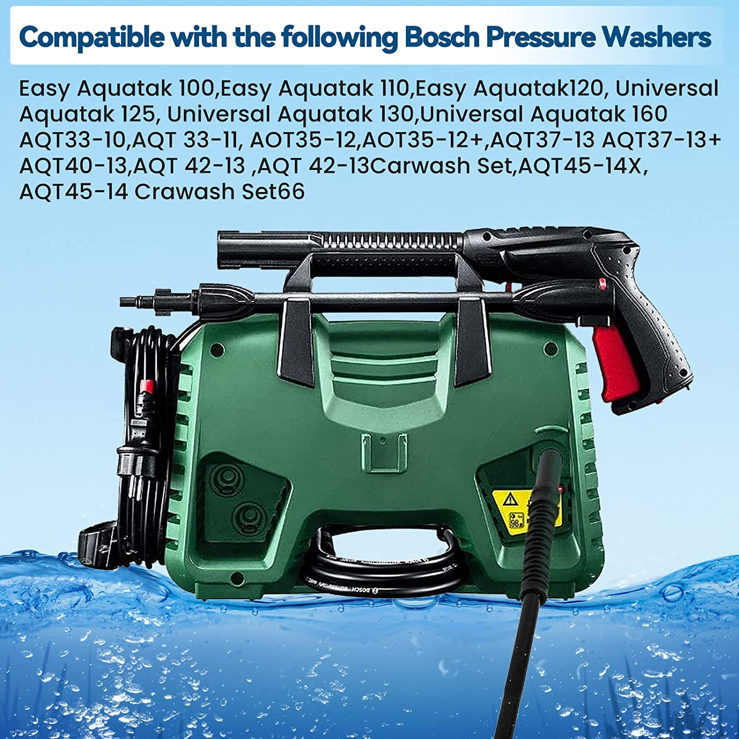 High Pressure Hose 15M for Bosch AQT with Professional SDS Bayonet Fittings on Both Ends for High-Pressure Washers