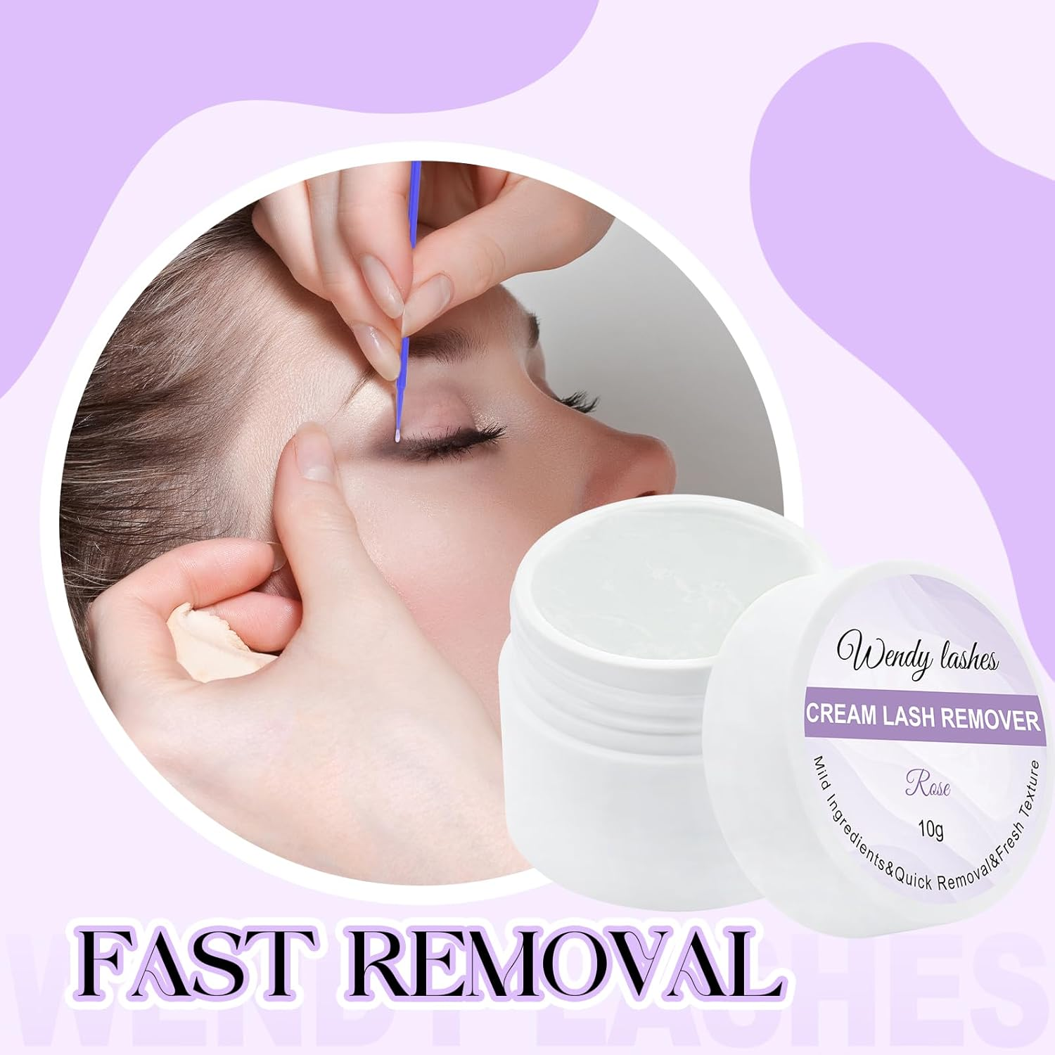 WENDY LASHES Eyelash Remover for Eyelash Extensions Low Irritation 10G Professional Fast Dissolving Glue Remover Cream for Sensitive Skin (Rose 10G) image number 3