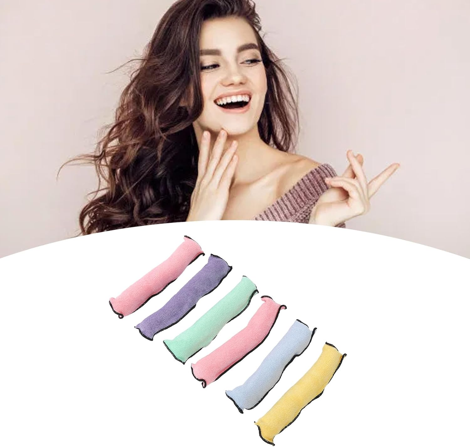 Heat-Free Hair Rollers, Pack of 6, Portable Sponge Curlers, Lightweight, No Heat, Curlers for Women and Girls, Heat-Free Curls for All Hair Types image number 3