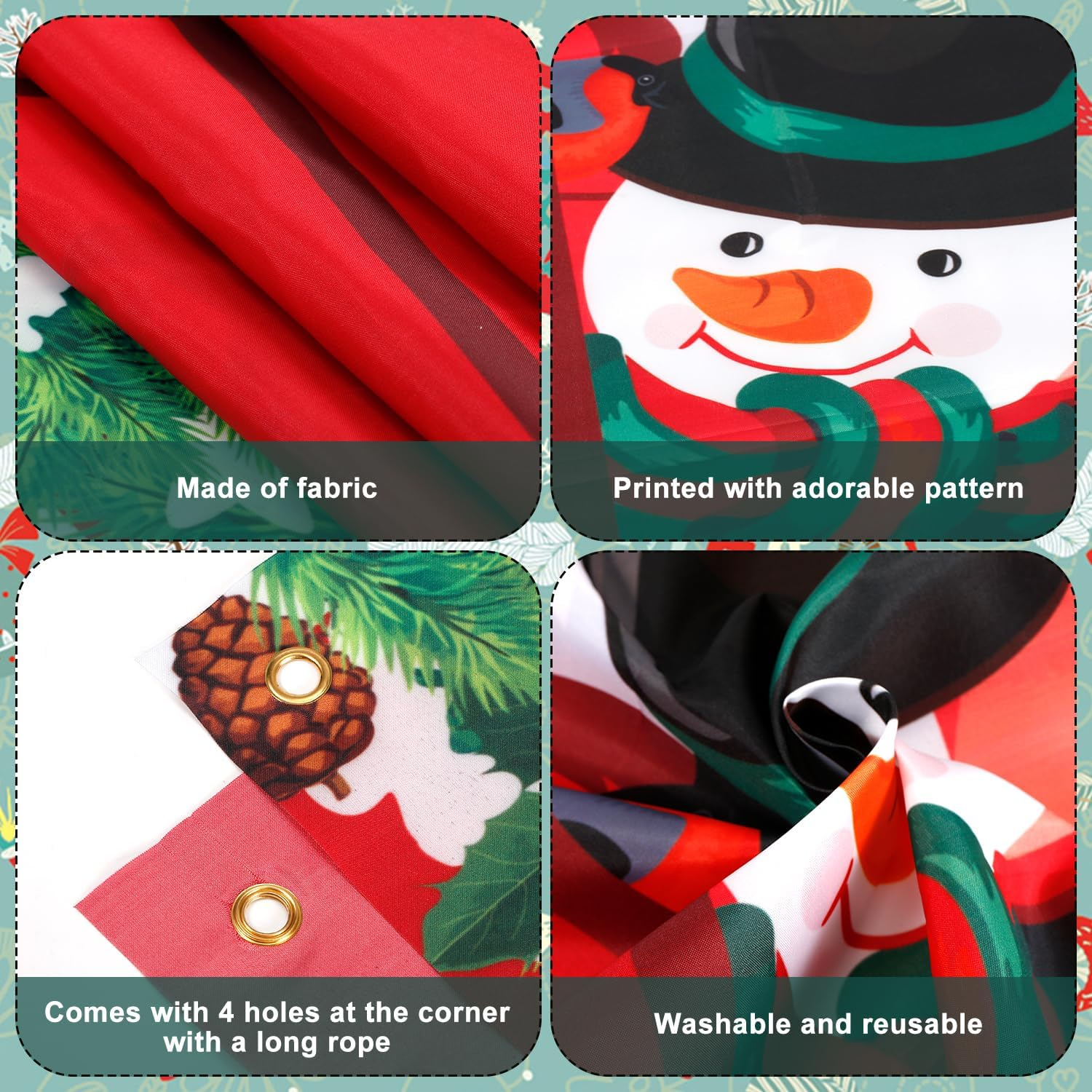 Lasuroa Christmas Door Cover, 73 X 36In Santa Claus Door Cover Outdoor Decorations Xmas Hanging Doorplate Garage Door Banner Party Favors Decor for inside & outside Use image number 1