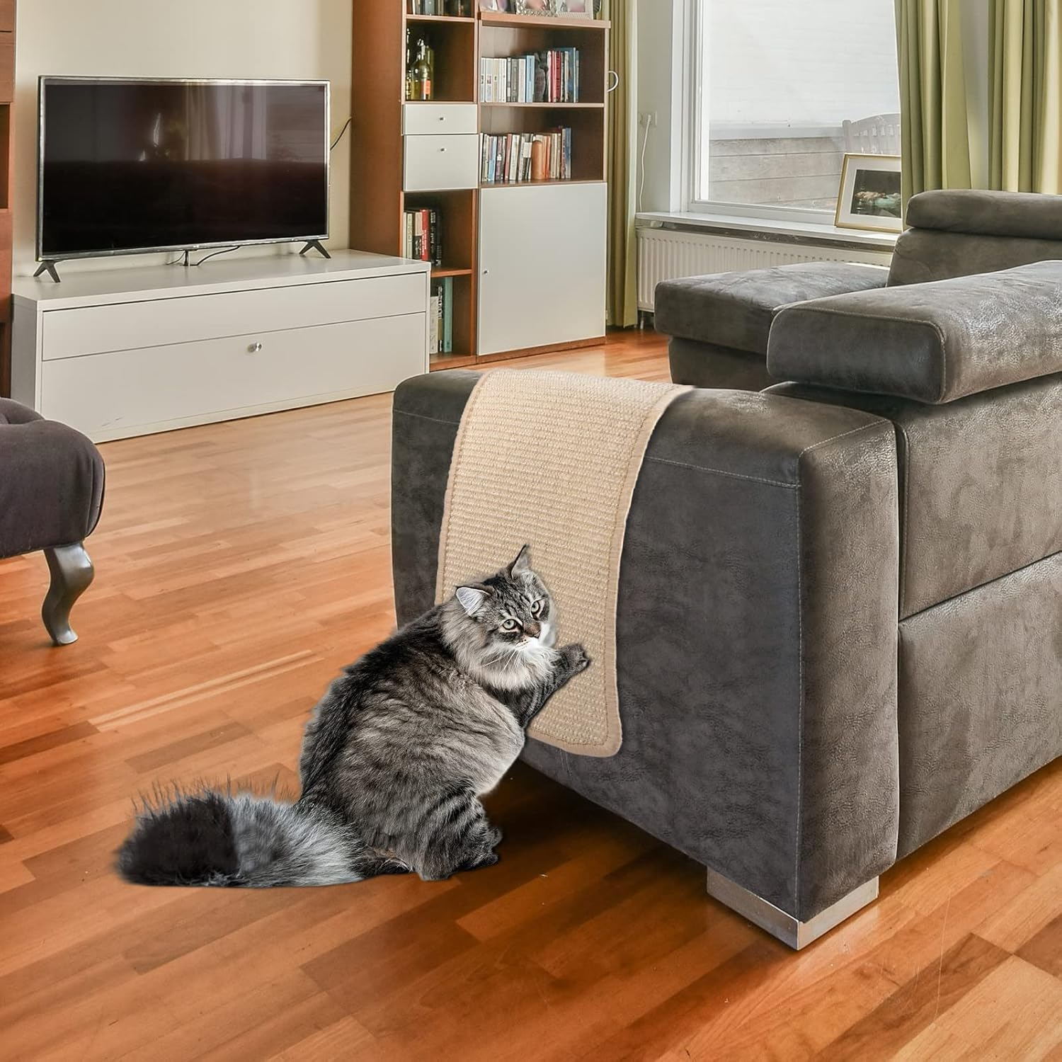 2Pcs Cat Scratcher Mat Sisal Cat Scratching Pad 9.8X19.7Inch Cat Scratch Rug for Indoor Cats Multipurpose Practical Cat Scratch Pad for Couch Floor Wall Furniture image number 1