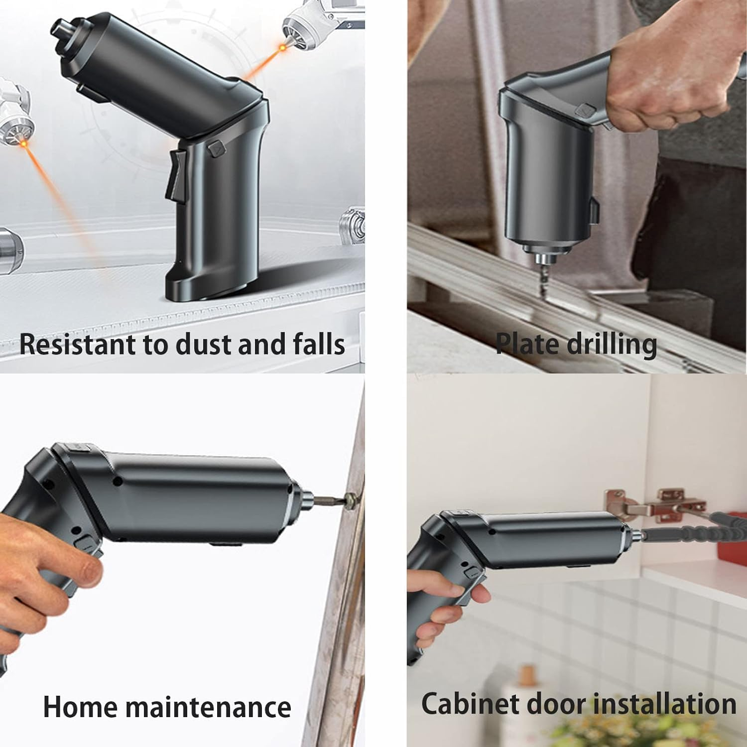 Annuoyi Electric Screwdriver Set, Electric Screwdrivers Rechargeable Drill Driver Set, 47 in 1 Rotatable Cordless Screwdriver with Led Light for Home/Office/Workplace(47Pcs,Black) image number 3