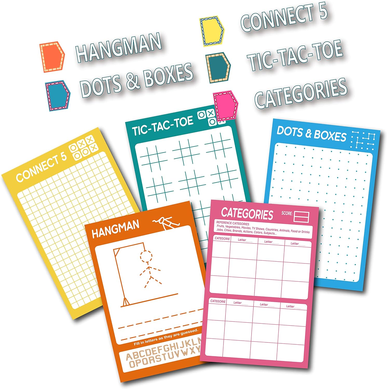 5 Portable Travel Game Activities Pad on the Go Plane Trip Pen Pencil and Paper Game for Kids 6 X 9-Inches (75 Sheets) image number 5