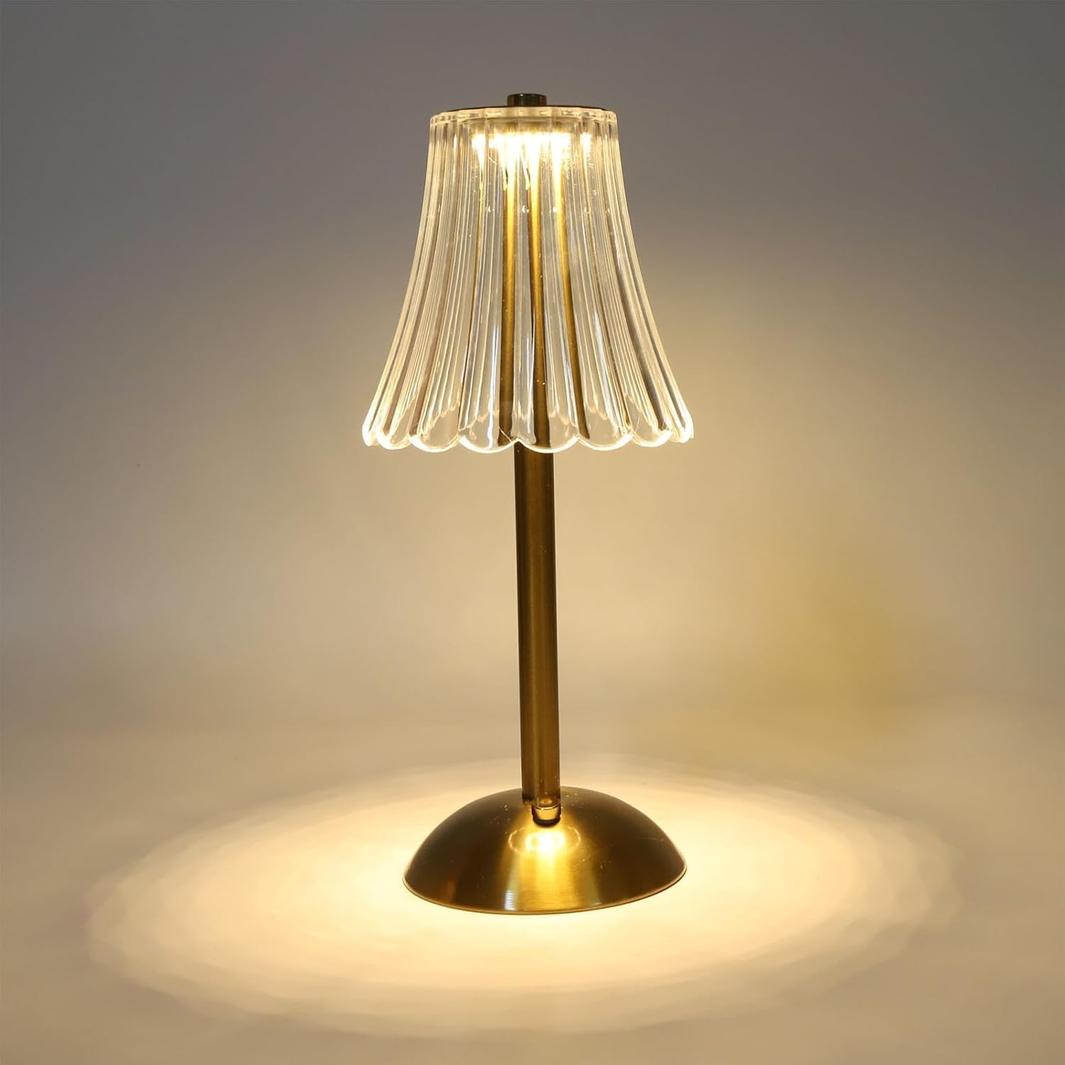 Rechargeable Lamp, Battery Lamp Crystal Table Vintage Lamps Cordless Table Lamp 3 Color Dimmable Gold Small for Bedroom Living Room Restaurant Outdoor Office Desk