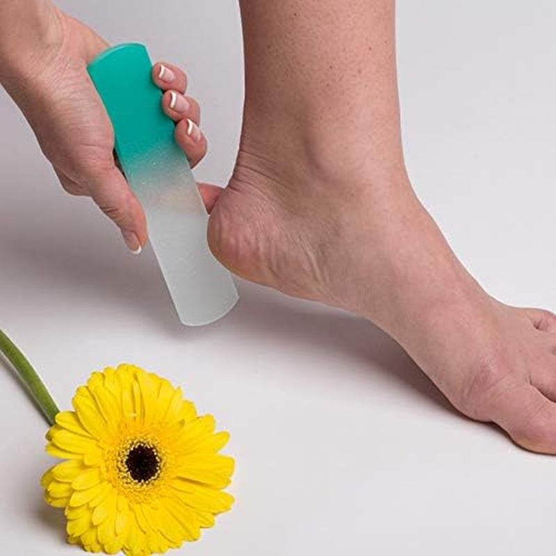 Glass Foot Care File, Heel File, Coarse/Fine, Double-Sided Type, Pastel Pink, Made in the Czech Republic