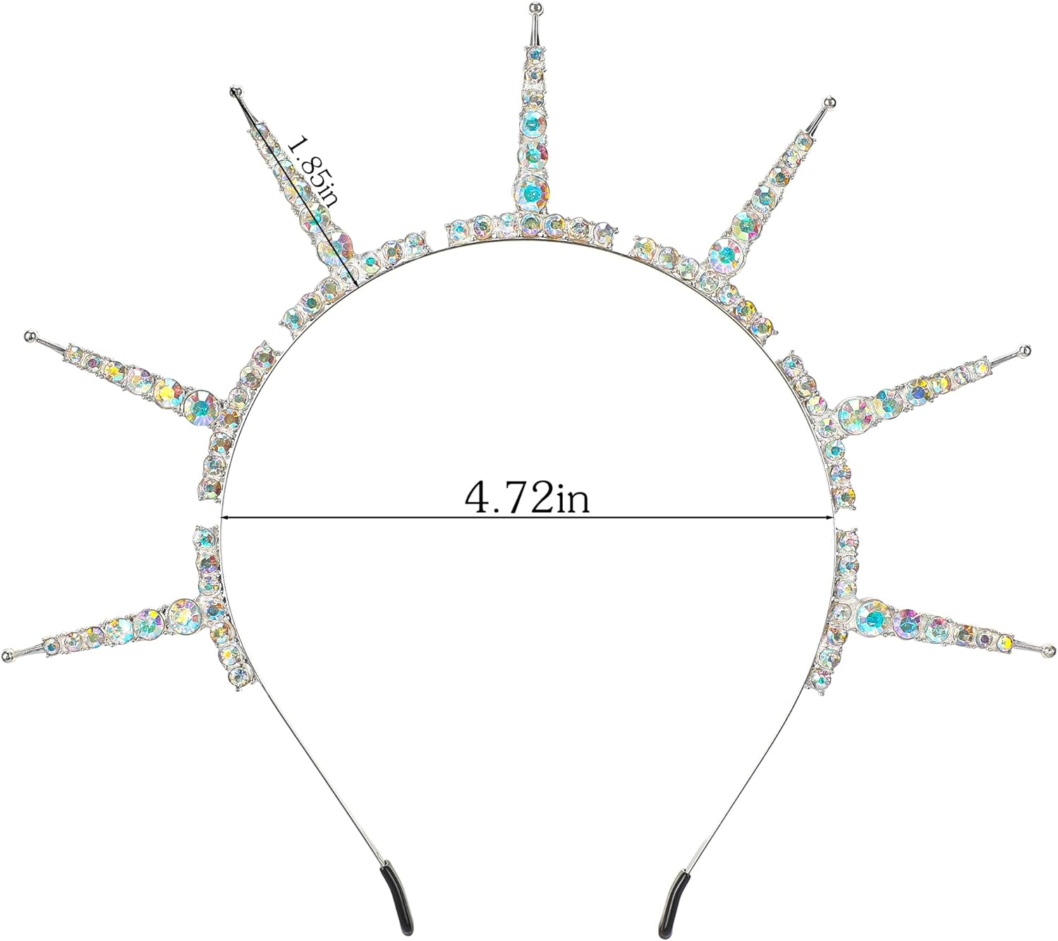 Partyforu Halo Crown Headband Rhinestone for Women, Sparkling Crystal Goddess Crown Headpiece for Wedding Photo Shoots, Crystal Halo Hair Band Tiara for Renfaire Cosplay image number 3