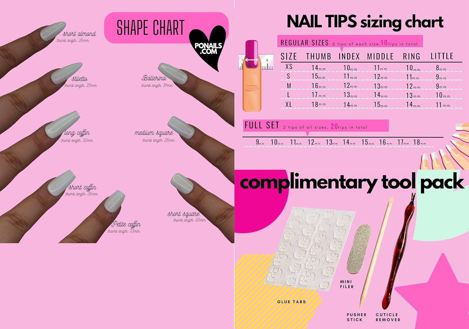 10 Pcs Handmade Press on Nails (Medium, Spring'S Message - Jelly Pink and Light Blue with Mixed Holo Glitters/Almond) A045M image number 2