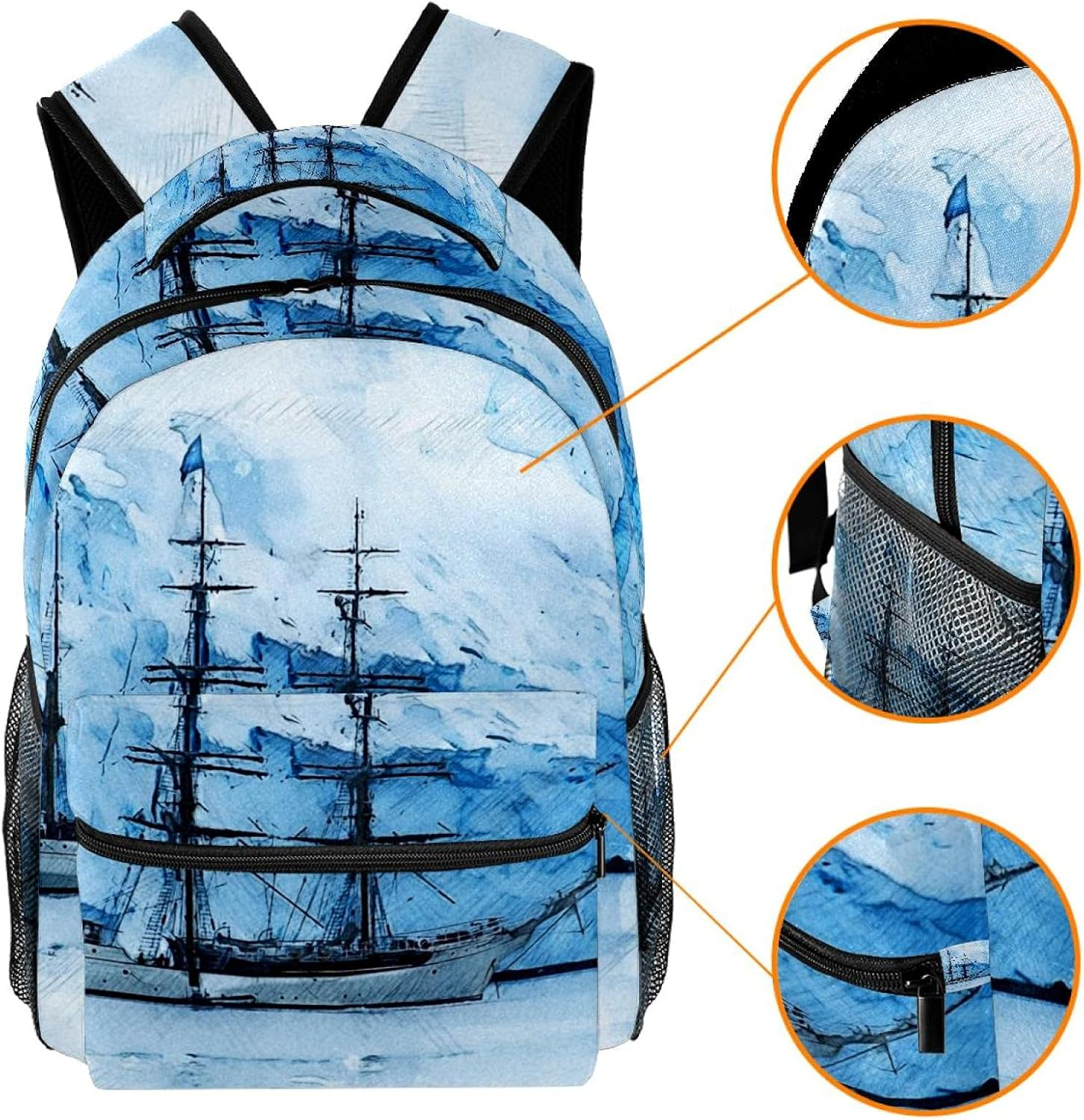 Ship Glacier Iceberg Antarctic Ice Backpack Students Shoulder Bags Travel Bag College School Tote Backpacks image number 4