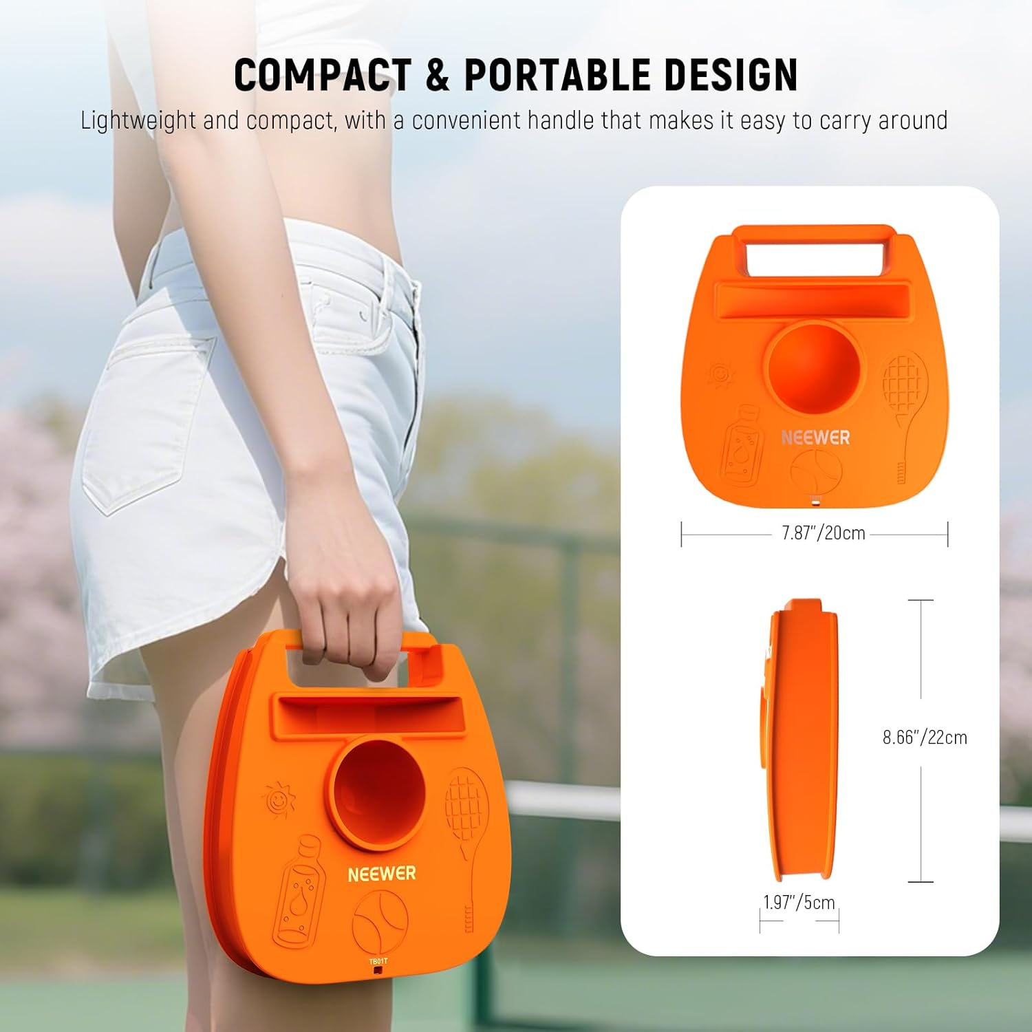 NEEWER Portable Solo Tennis Trainer Rebound Ball Set with Nonslip Weighted Iron Base, Racket Holder, 3X Elastic String Tennis Ball, Self Practice Rebounder for Adults, Kids & Beginners, TB01T image number 4