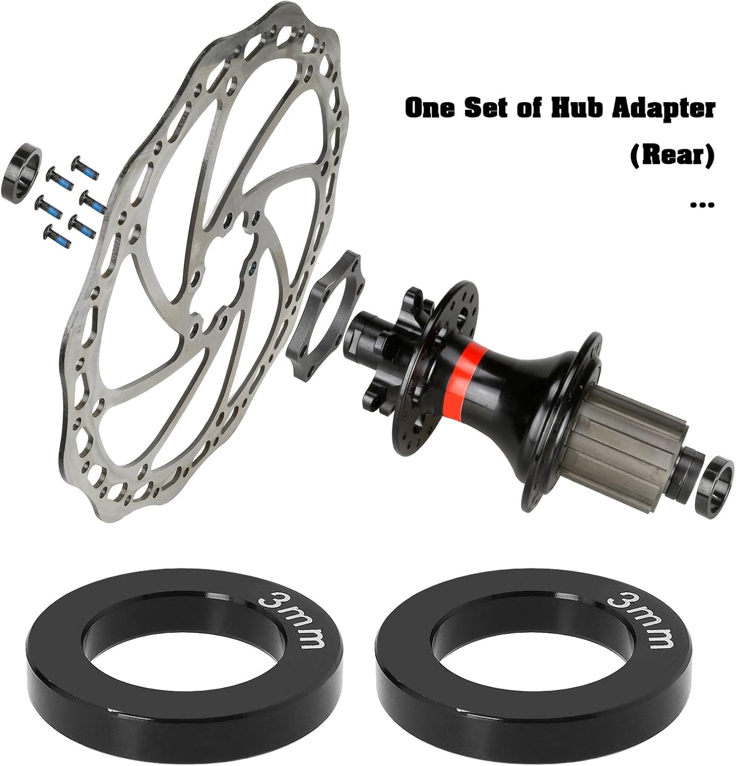 OTOTEC 1 Set of Bike Hub Adapter Disc Brake Bicycle Brake Disc Conversion Base Compatible with Boost Hub Conversion Bicycle - Front, Thickness: 5Mm image number 5