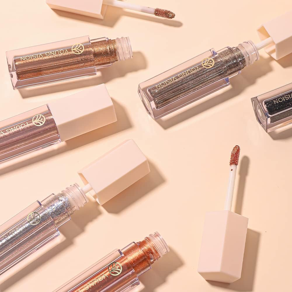 Balee 6PCS Liquid Glitter Eyeshadow, Sparkling Eyes Shadow Metallic Makeup Set with Opaque & Gel-Based Formula Creating Highlighter and Multi-Dimensional Eye Looks (Set B) image number 2