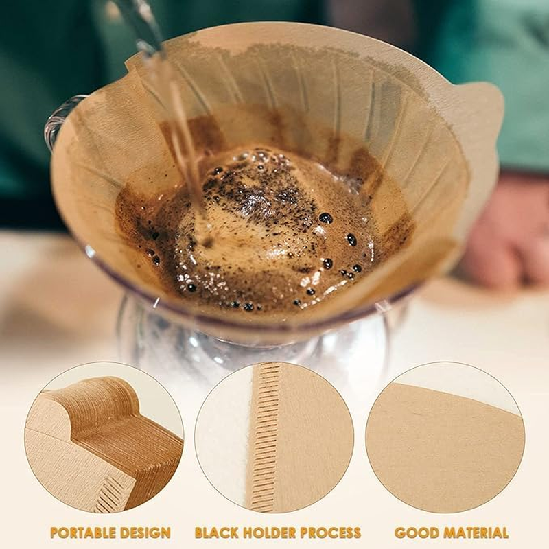Coffee Filters, Set of 100， Disposable Coffee Filter Papers, Size 04，Unbleached Cone Paper Filters for Coffee Dripper & Pour over Coffee Maker image number 1