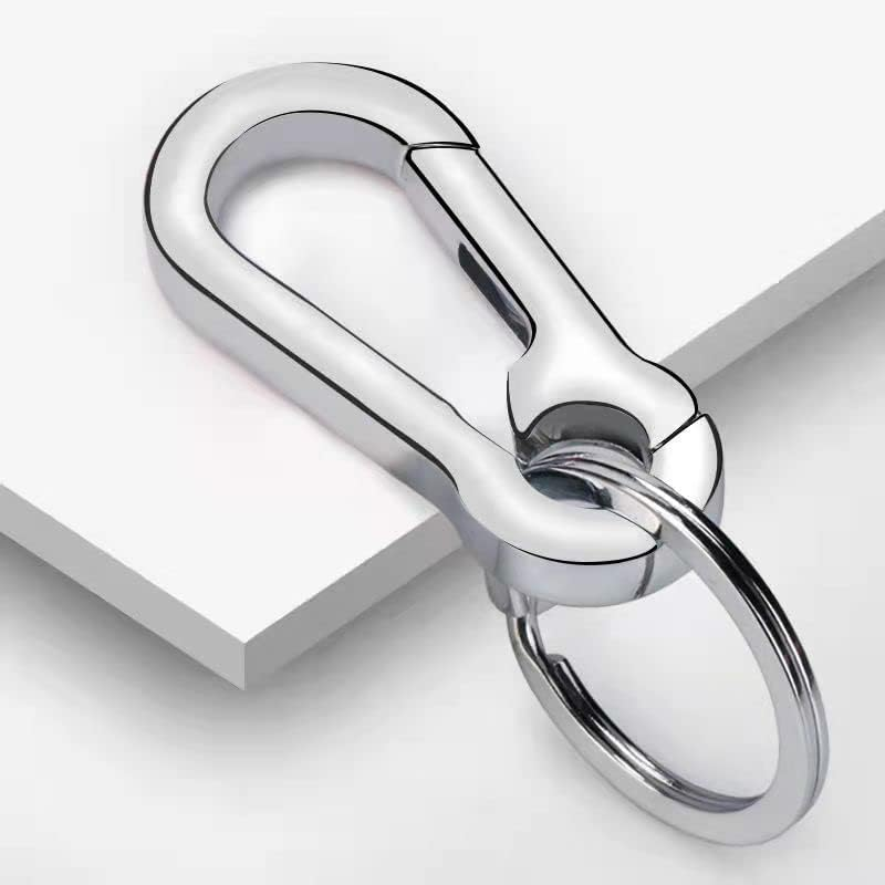 4Pcs Keychain Clip Key Ring, Metal Carabiner Clips Keyring Keychains Chain Holder Organizer for Car and Keys Finder for Men and Women, Silver, Silver image number 4